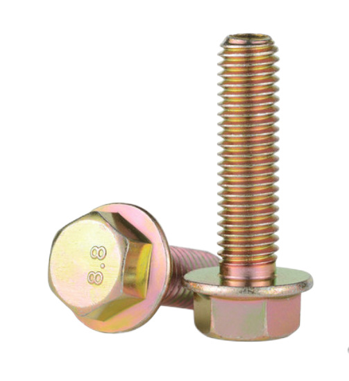 Paidu hexagonal head flange bolt flat brain auto parts screw color zinc increase series 8.8 grade GB5789
