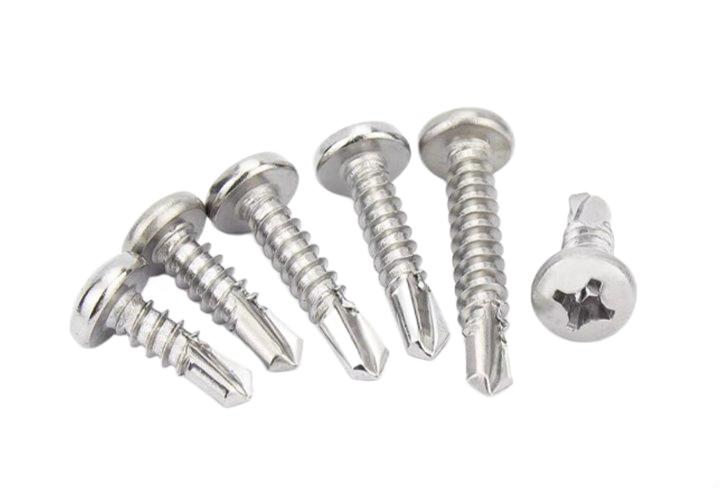 Paidu stainless steel pan head cross drill tail screw round head self-tapping self-drilling color steel tile dovetail screw 410 material