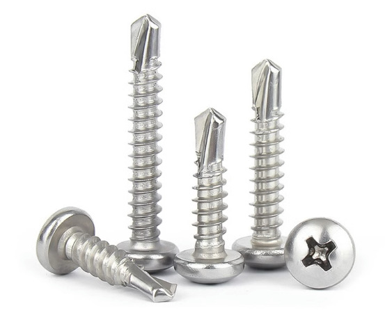 Paidu stainless steel pan head cross drill tail screw round head self-tapping self-drilling color steel tile dovetail screw 410 material