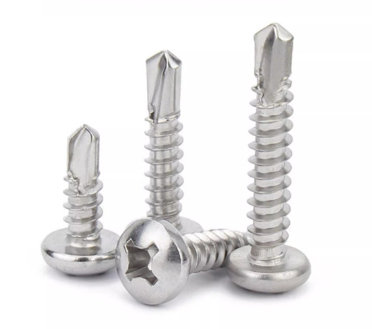 Paidu stainless steel pan head cross drill tail screw round head self-tapping self-drilling color steel tile dovetail screw 410 material