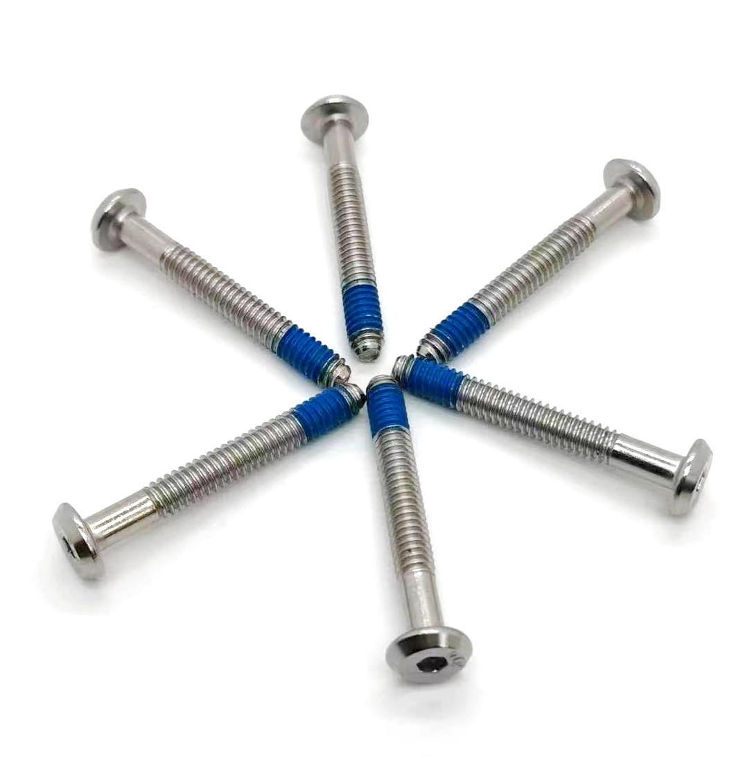 Paidu 304 stainless steel American flat head hex socket screws coated with thread adhesive furniture screws factory direct sales