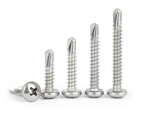 Paidu stainless steel pan head cross drill tail screw round head self-tapping self-drilling color steel tile dovetail screw 410 material