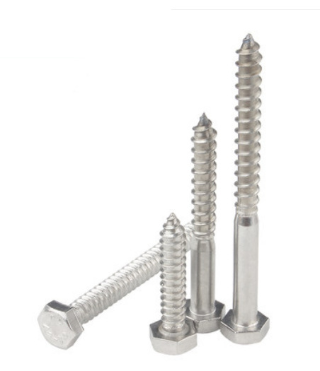 Paidu 304 stainless steel hexagonal self-tapping screw external hexagonal wood screw self-tapping bolt half tooth screw DIN571