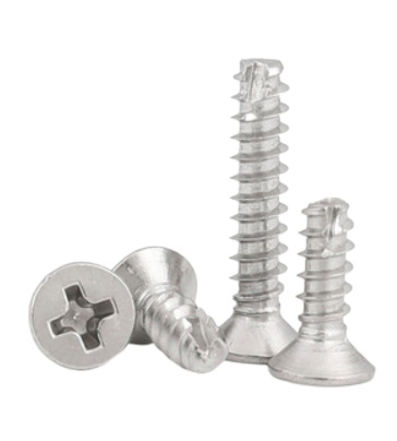 Paidu 304 stainless steel countersunk head cross recessed flat tail self-tapping flat head screw 410 material slotted self-tapping screw