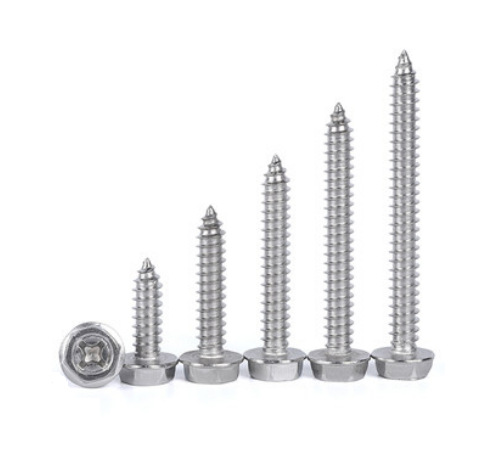 Paidu hexagonal flange self-tapping screw cross groove recess hexagonal self-tapping screw with pad self-tapping wood screw 304 stainless steel