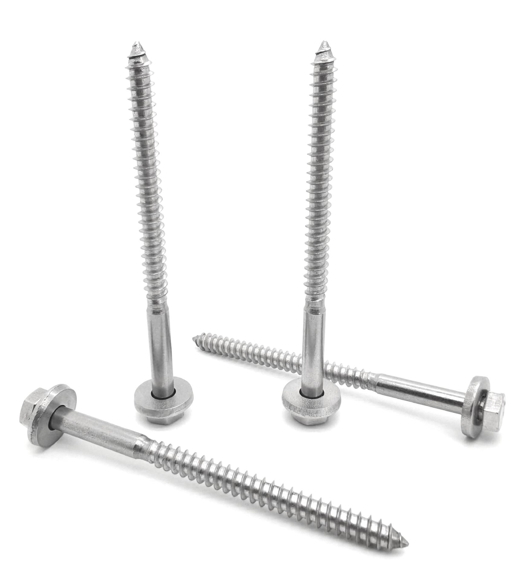 Paidu 304 stainless steel hexagonal self-tapping screw combination screw DIN571 hexagonal wood screw
