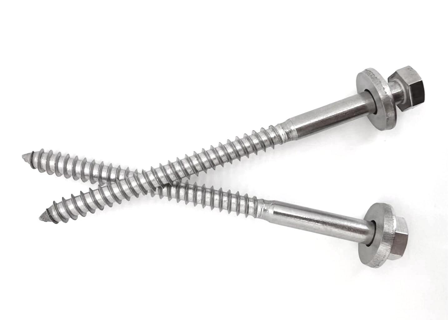 Paidu 304 stainless steel hexagonal self-tapping screw combination screw DIN571 hexagonal wood screw