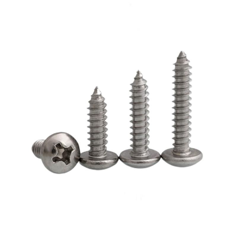 Paidu 304 stainless steel cross recessed pan head self-tapping nail round head self-tapping screw GB845 extended wood screw
