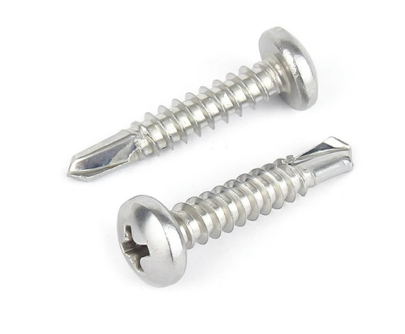 Paidu stainless steel pan head cross drill tail screw round head self-tapping self-drilling color steel tile dovetail screw 410 material