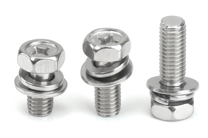 Paidu 304 stainless steel cross outer hexagonal three combination screw recess combination bolt GB9074.13 factory direct sale