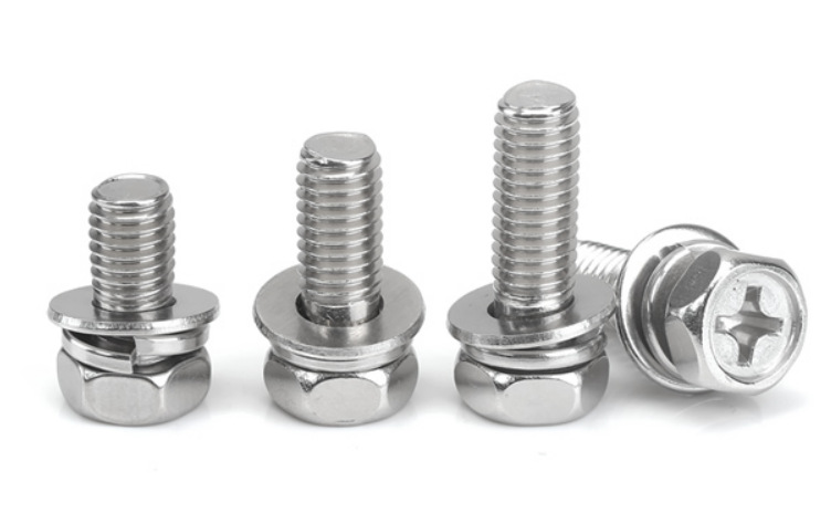 Paidu 304 stainless steel cross outer hexagonal three combination screw recess combination bolt GB9074.13 factory direct sale