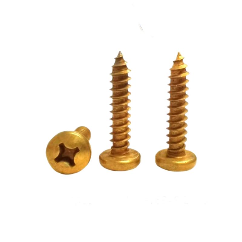 Paidu copper cross recessed pan head self-tapping nail copper self-tapping screw brass screw bathroom screw