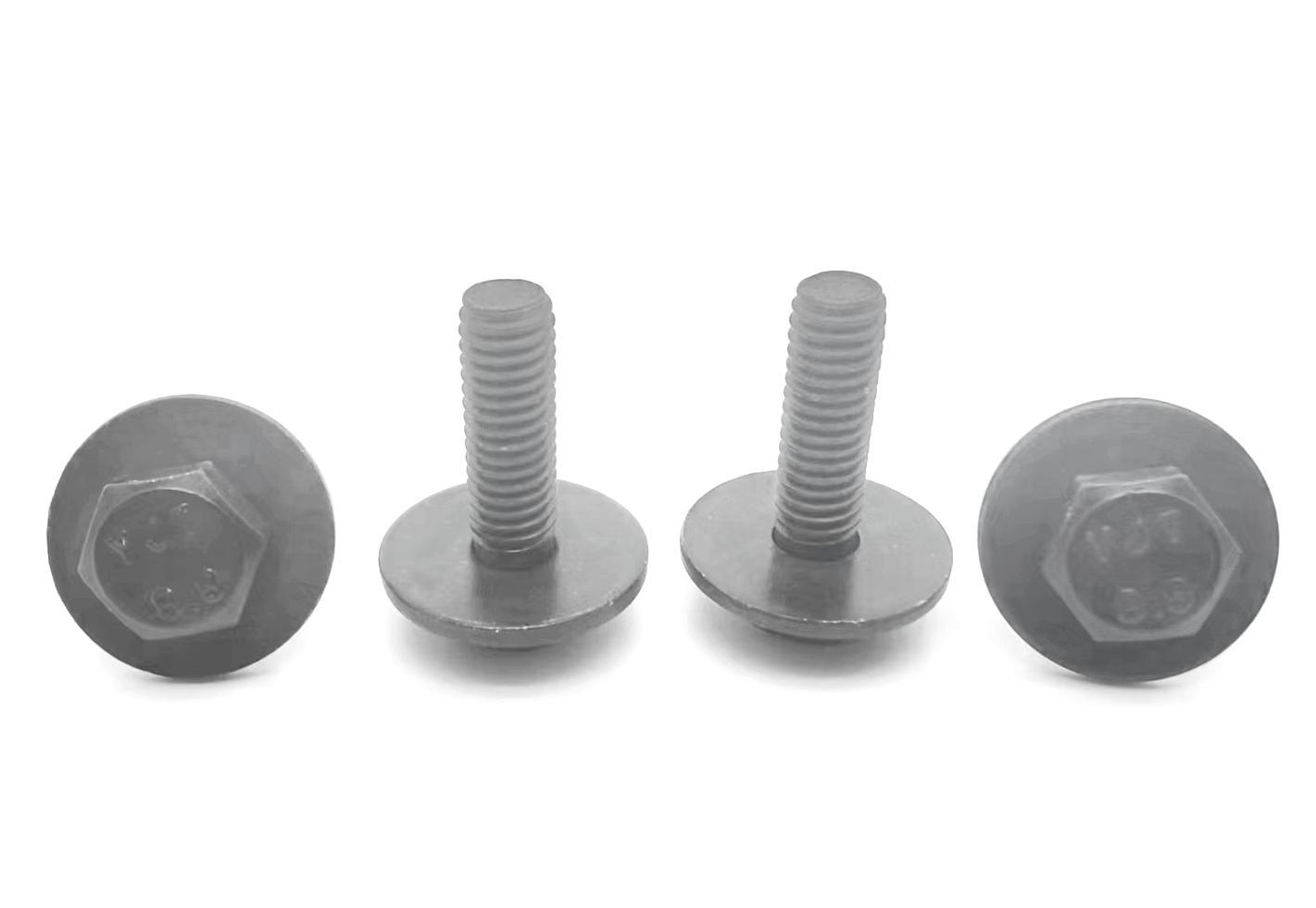 Paidu outer hexagon two combination screw flat washer combination bolt black zinc-nickel alloy grade 8.8 factory direct sales