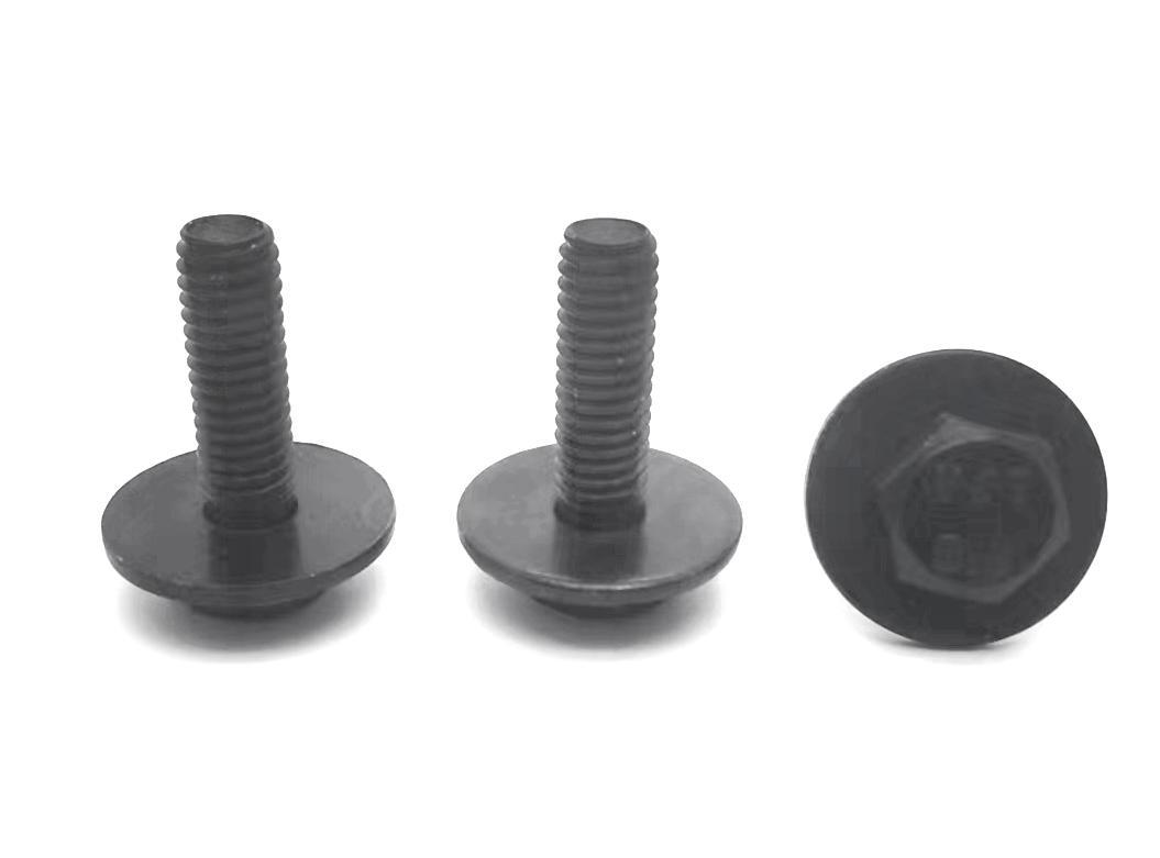 Paidu outer hexagon two combination screw flat washer combination bolt black zinc-nickel alloy grade 8.8 factory direct sales