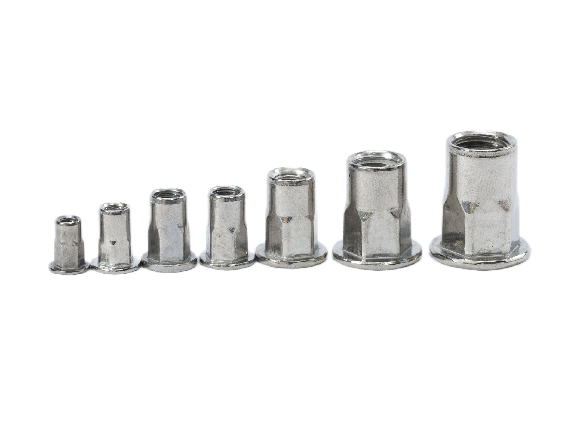 Paidu 304 flat head internal and external half hexagonal rivet nuts rivet nuts factory direct sales