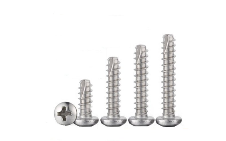 Paidu 410 stainless steel cross recessed pan head self-tapping screws with cut tail screws