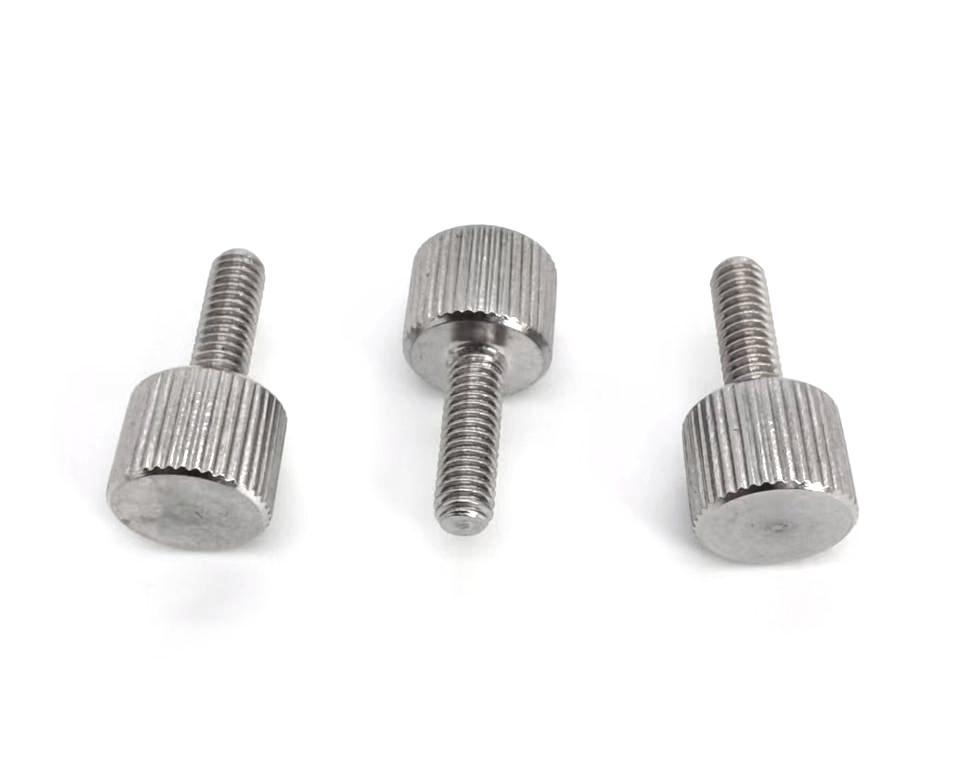 Paidu 304 stainless steel hand screw flat head big cap straight grain big head round knurled hand screw