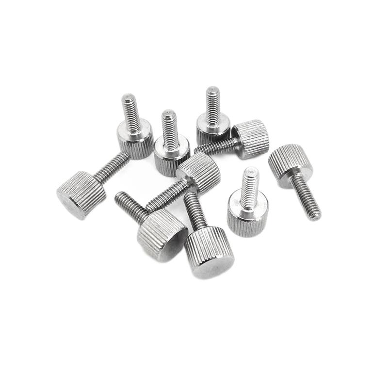 Paidu 304 stainless steel hand screw flat head big cap straight grain big head round knurled hand screw
