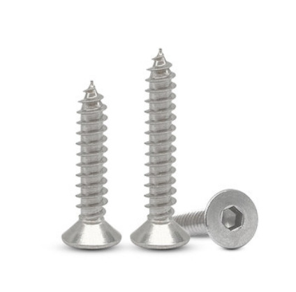 Paidu hexagonal self-tapping screws flat head self-tapping screws countersunk head hexagonal screws 304 stainless steel factory direct sales