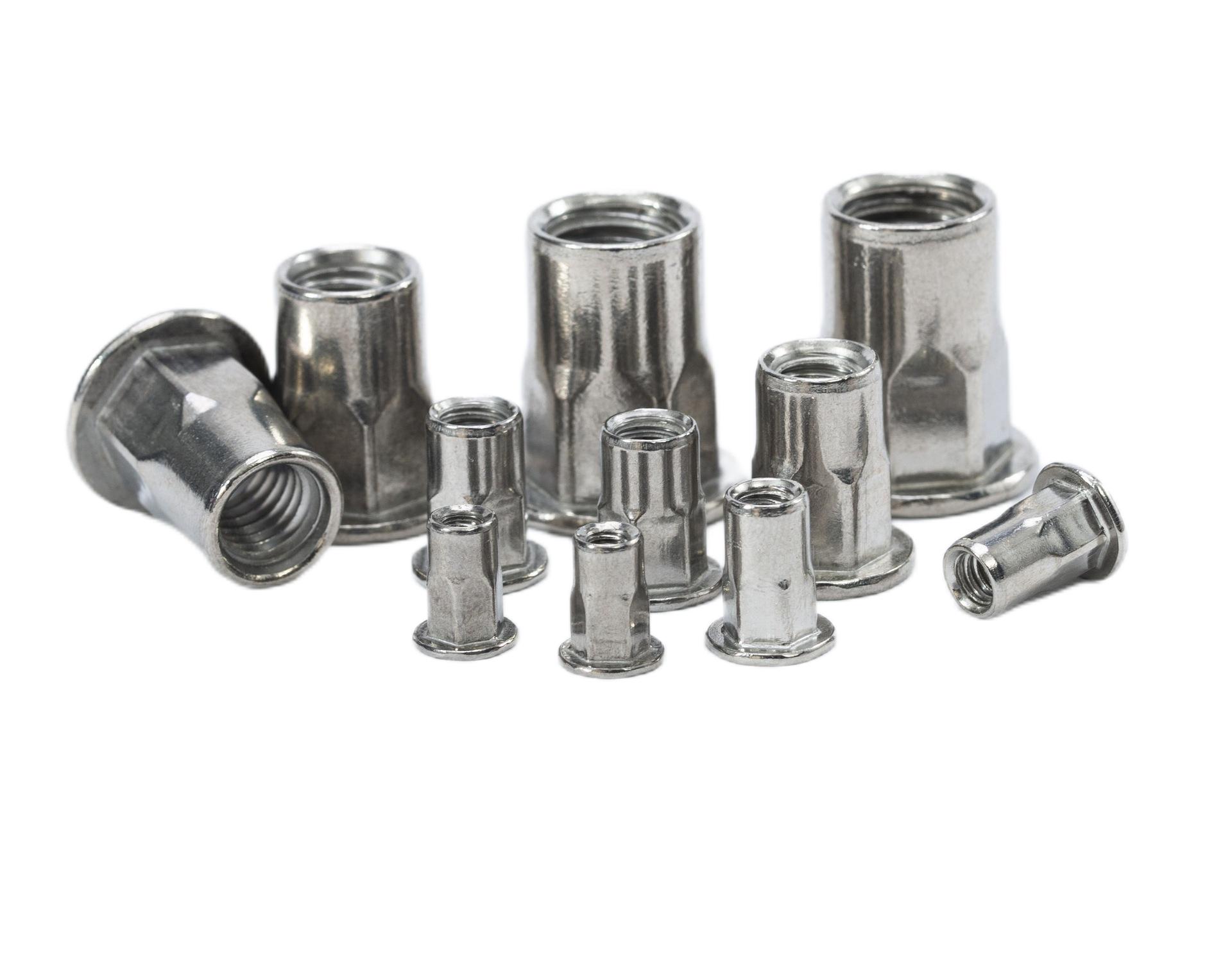 Paidu 304 flat head internal and external half hexagonal rivet nuts rivet nuts factory direct sales