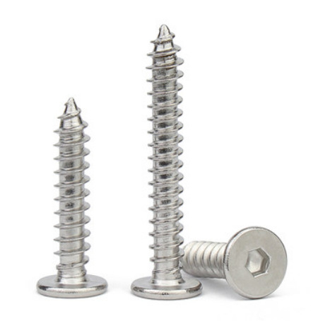 Paidu 304 stainless steel flat head inner hexagon self-tapping screw large flat head self-tapping thin head self-tapping screw non-standard self-tapping screw