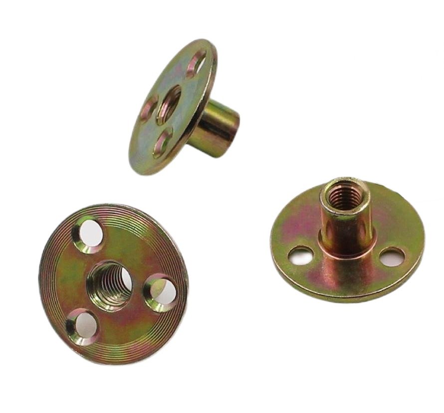 Paidu M6M8M10*37*17 M12 iron plate nut furniture splint to lock three-hole nut sofa foot lock nut