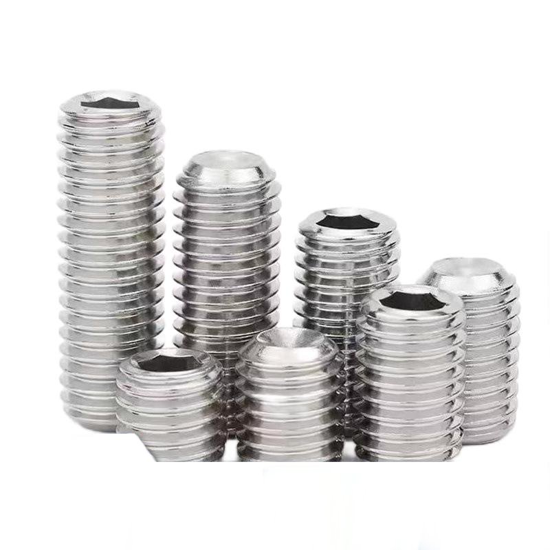 Paidu wholesale 304 stainless steel pointed set screw M2-16 top screw stop taper end hexagonal machine screw GB78