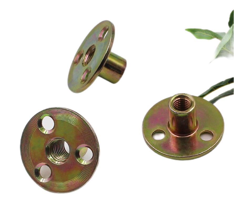 Paidu M6M8M10*37*17 M12 iron plate nut furniture splint to lock three-hole nut sofa foot lock nut