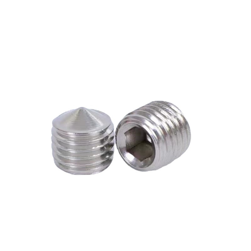Paidu wholesale 304 stainless steel pointed set screw M2-16 top screw stop taper end hexagonal machine screw GB78
