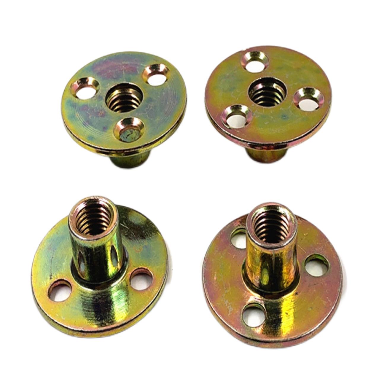 Paidu M6M8M10*37*17 M12 iron plate nut furniture splint to lock three-hole nut sofa foot lock nut