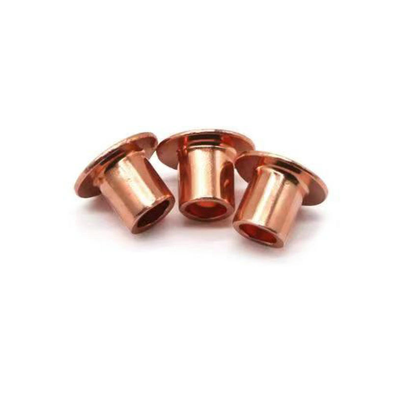 Paidu copper hollow rivets circuit board rivets flat head semi-hollow copper rivets manufacturers supply brass rivets round heads