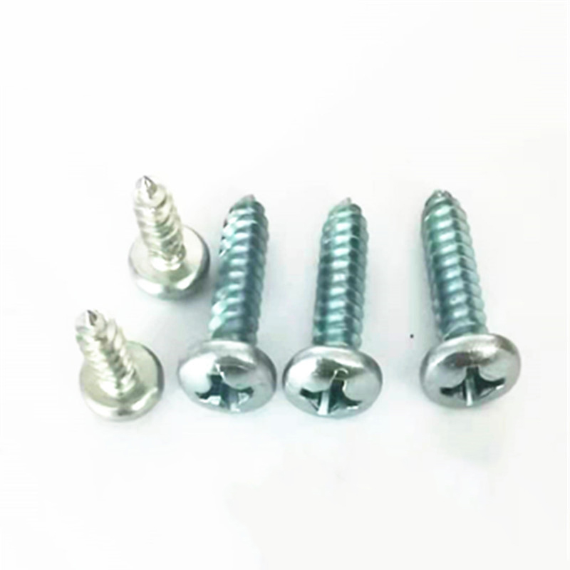 Paidu GB845 cross pan head self-tapping screw pointed screw blue and white zinc factory direct sales quality assurance specifications complete