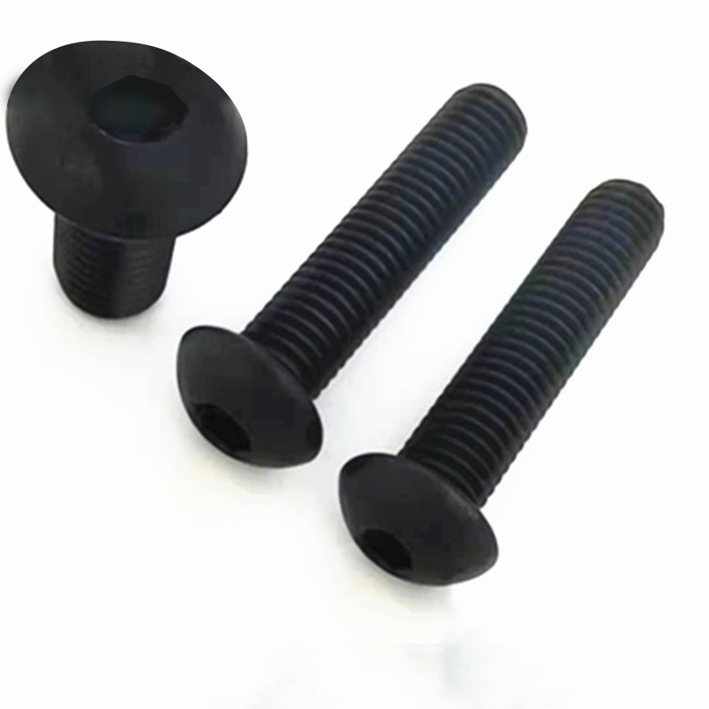 Paidu Half round head hexagon socket screw 12.9 ISO7380 round cup black screw specifications Complete quality assurance