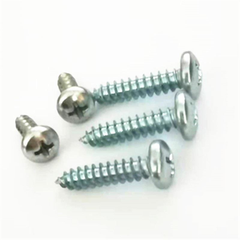 Paidu GB845 cross pan head self-tapping screw pointed screw blue and white zinc factory direct sales quality assurance specifications complete