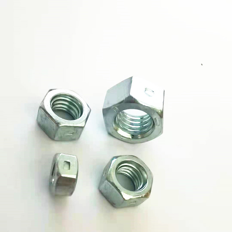 Paidu American hexagon punch nut punch point lock 2 grade 5 carbon steel plated blue and white zinc punch point nut