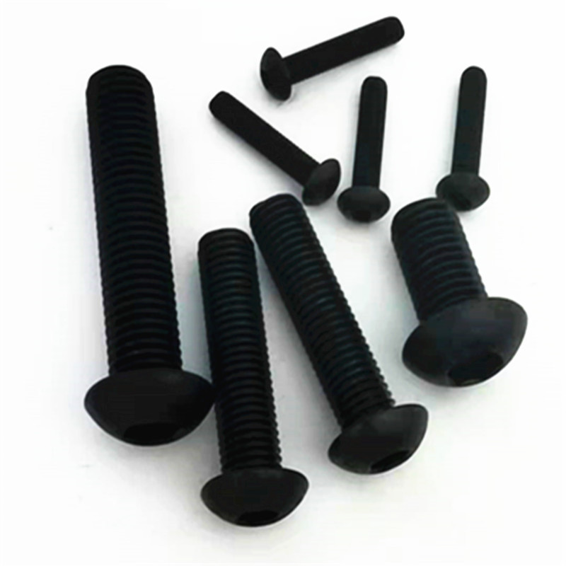 Paidu ISO7380 semi-round head hexagon bolt round cup umbrella head screws 8.8 black quality assurance specifications complete