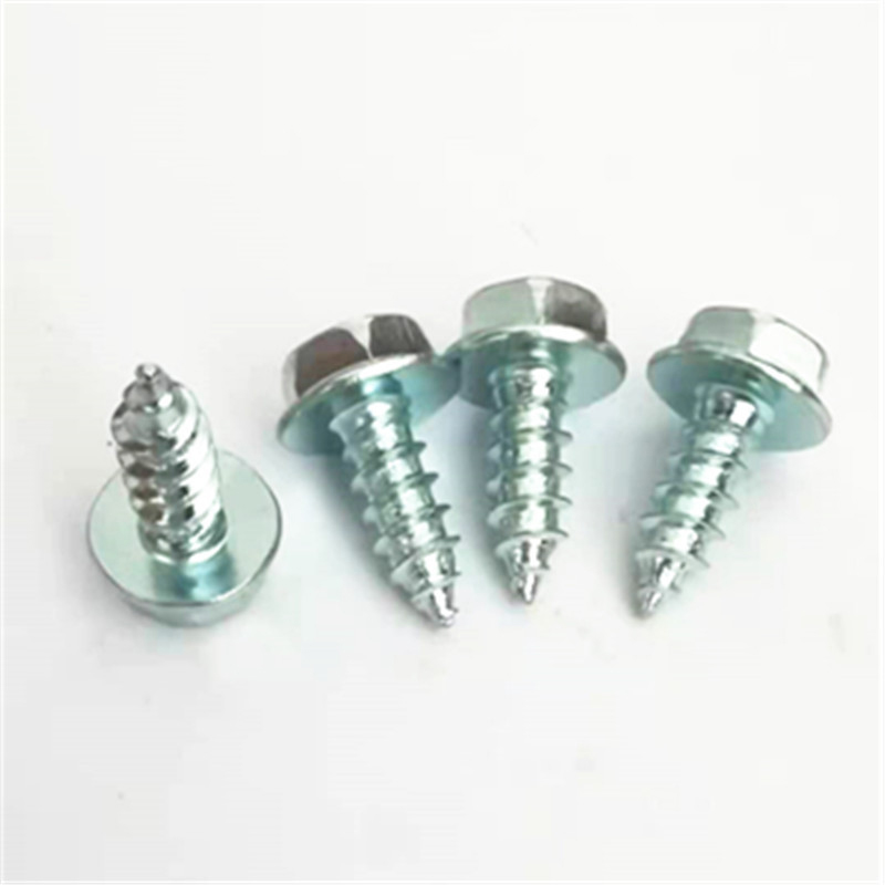 Paidu Hexagonal head flange self-tapping screws bolt screws Plated carbon steel blue white zinc 8.8 grade support custom factory direct sales