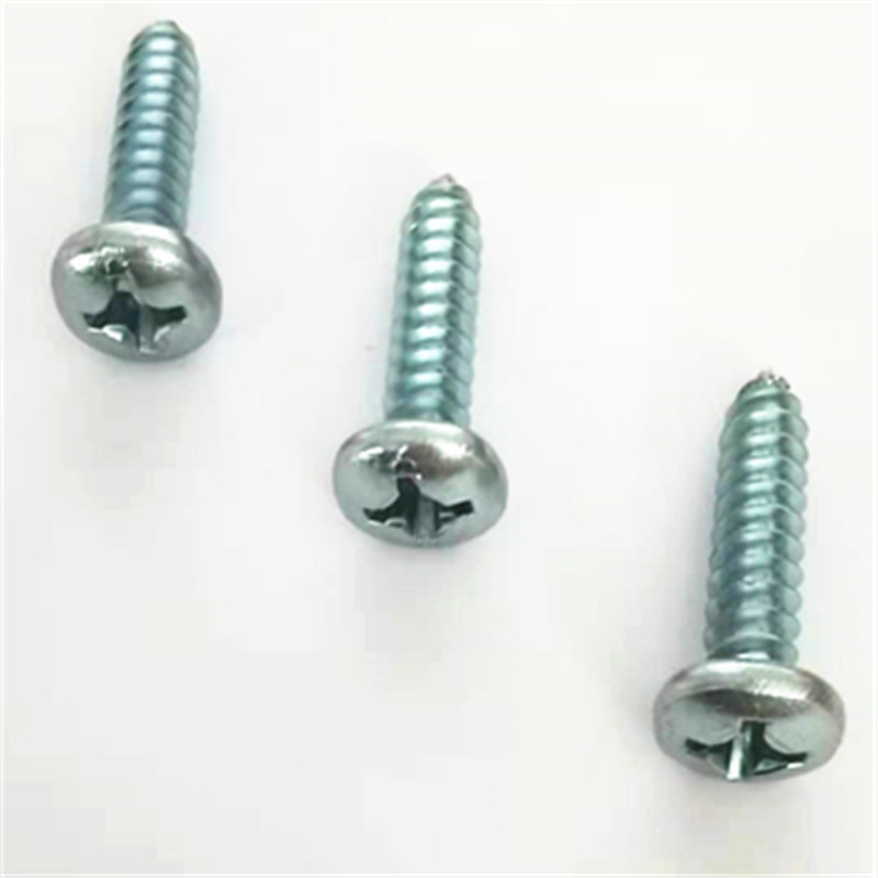 Paidu GB845 cross pan head self-tapping screw pointed screw blue and white zinc factory direct sales quality assurance specifications complete