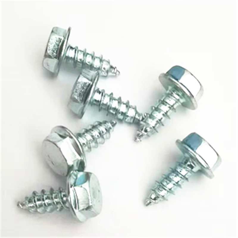 Paidu Hexagonal head flange self-tapping screws bolt screws Plated carbon steel blue white zinc 8.8 grade support custom factory direct sales