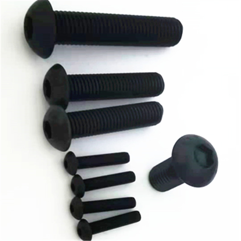 Paidu Half round head hexagon socket screw 12.9 ISO7380 round cup black screw specifications Complete quality assurance