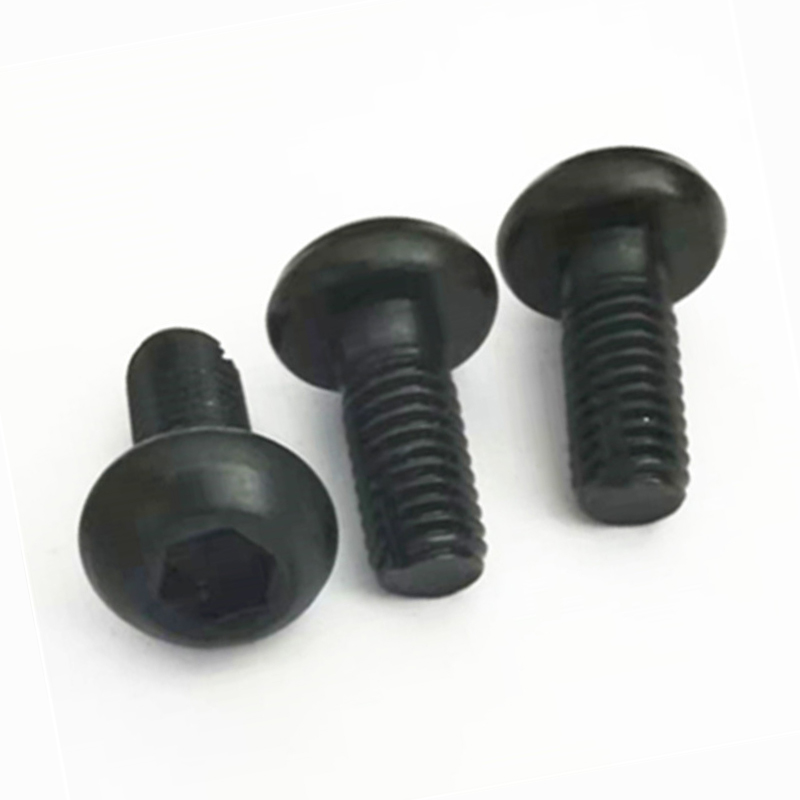 Paidu End cutting cup half round head umbrella head hexagonal slotting screws 8.8 bolts are blackened. Custom manufacturers are supported