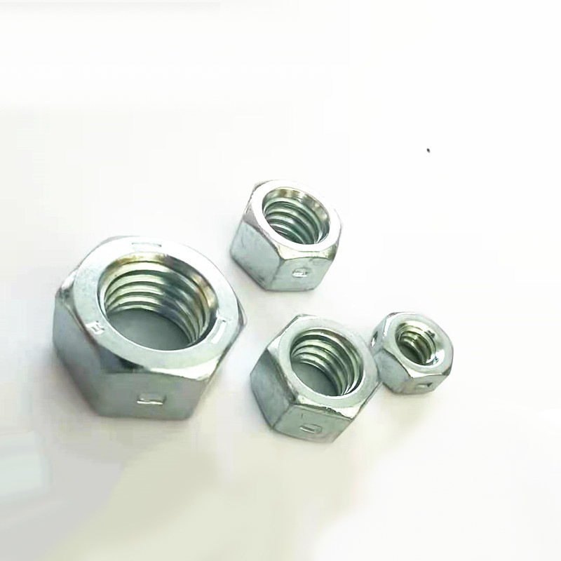 Paidu American hexagon punch nut punch point lock 2 grade 5 carbon steel plated blue and white zinc punch point nut