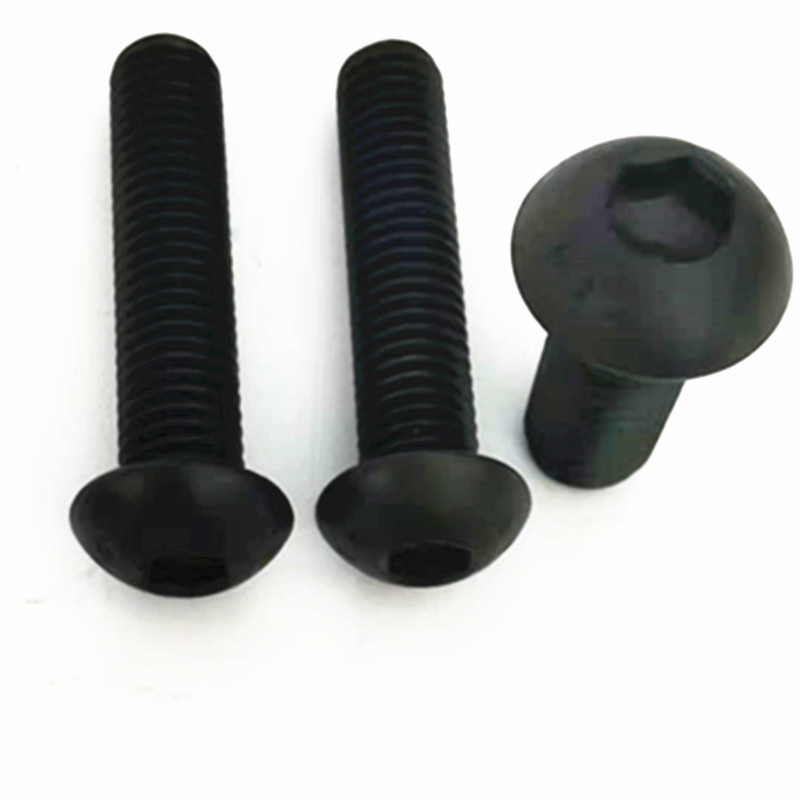 Paidu Half round head hexagon socket screw 12.9 ISO7380 round cup black screw specifications Complete quality assurance